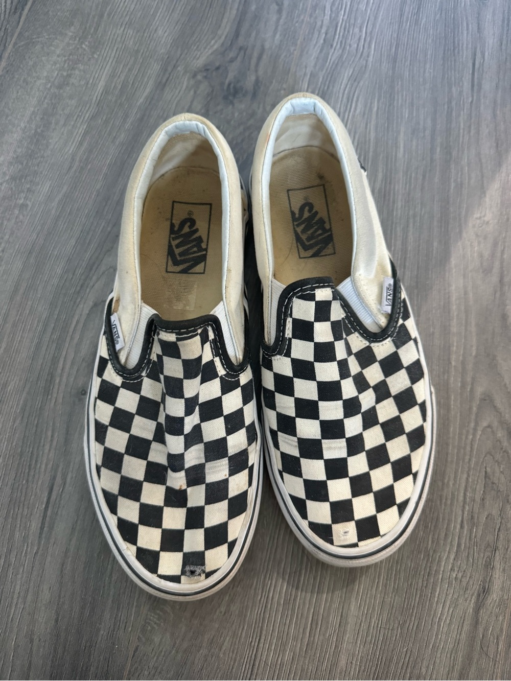 Vans Kids Slip-On Checkerboard Sneakers - Black & White